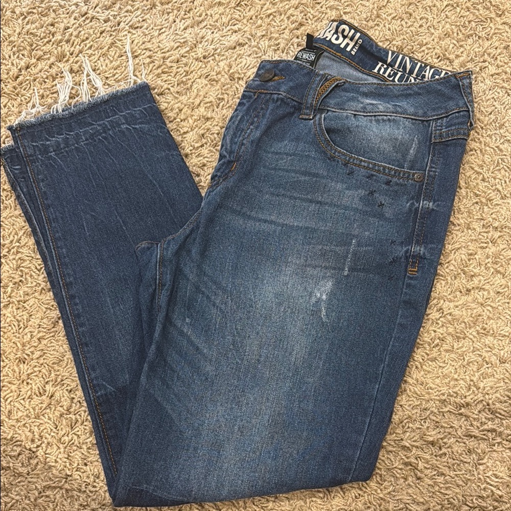 Rewash Patchwork Ankle Jeans
